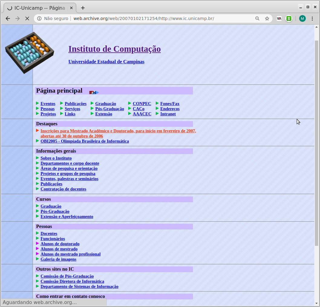 History of IC Websites